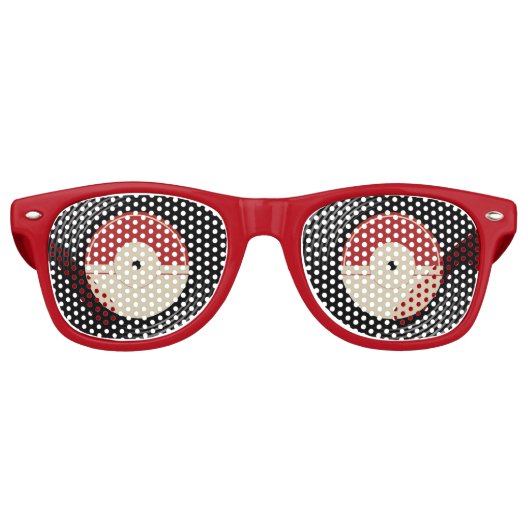 Retro Vinyl Record Party Sunglasses – Music Theme  Retro Zonnebril (Voorkant)