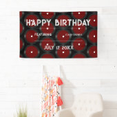 Retro Vinyl Record Patroon Gelukkig Verjaardagsfee Spandoek (Insitu)