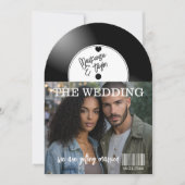 Retro Vinyl Record Photo Cover Wedding Kaart (Voorkant)