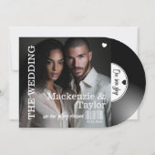 Retro Vinyl Record Photo Cover Wedding Kaart (Voorkant)