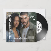 Retro Vinyl Record Photo Cover Wedding Kaart (Voorkant)