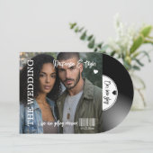 Retro Vinyl Record Photo Cover Wedding Kaart (Staand voorkant)