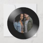 Retro Vinyl Record Photo Wedding Kaart (Achterkant)