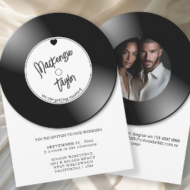 Retro Vinyl Record Photo Wedding Kaart
