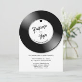 Retro Vinyl Record Photo Wedding Kaart (Staand voorkant)