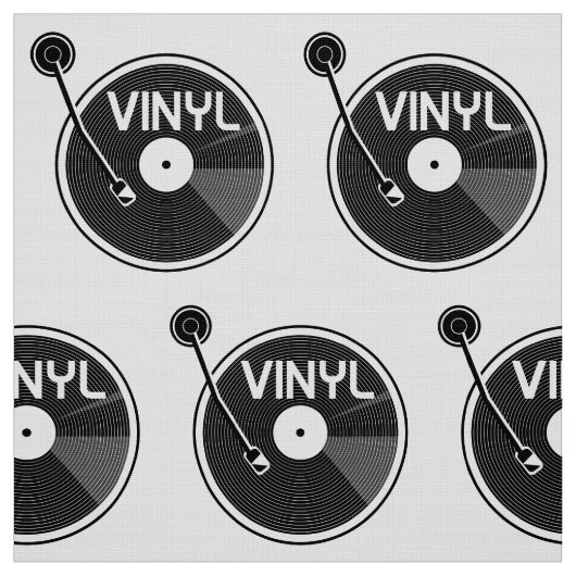 Retro Vinyl Record Platenspeler Stof (Swatch)