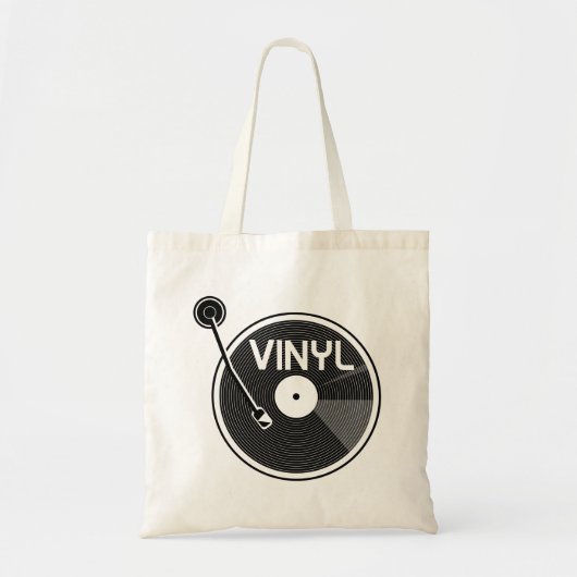 Retro Vinyl Record Platenspeler Tote Bag (Voorkant)