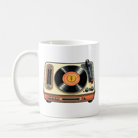 Retro Vinyl Record Player Koffiemok (Links)