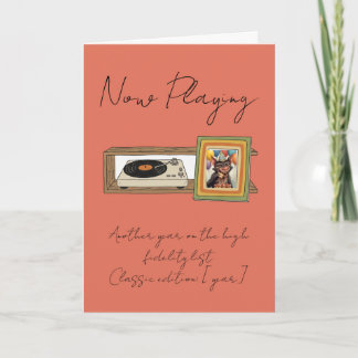 Retro Vinyl Record Player Photo Personalized Kaart