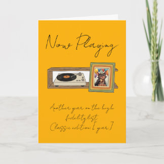 Retro Vinyl Record Player Photo Personalized Kaart