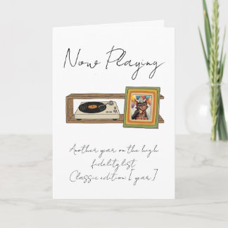 Retro Vinyl Record Player Photo Personalized Kaart