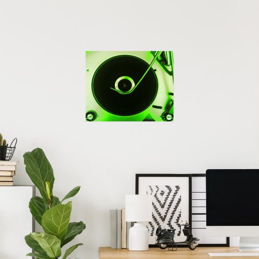  Retro Vinyl Record Player Poster (Thuiskantoor)