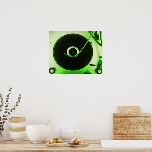  Retro Vinyl Record Player Poster (Keuken)