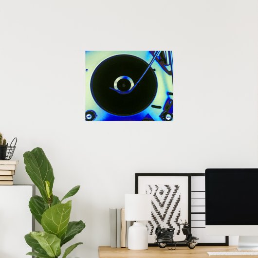 Retro Vinyl Record Player Poster (Thuiskantoor)