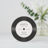 Retro vinyl record QR code wedding Kaart (Staand voorkant)