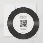 Retro vinyl record QR code wedding Kaart (Achterkant)