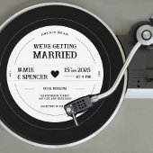 Retro Vinyl Record QR Weddenschap Kaart