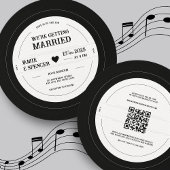 Retro Vinyl Record QR Weddenschap Kaart