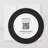Retro Vinyl Record QR Weddenschap Kaart (Achterkant)