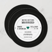 Retro Vinyl Record QR Weddenschap Kaart (Voorkant / Achterkant)