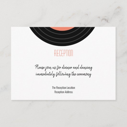 Retro Vinyl Record Receptie Behuizing Kaart (Voorkant)