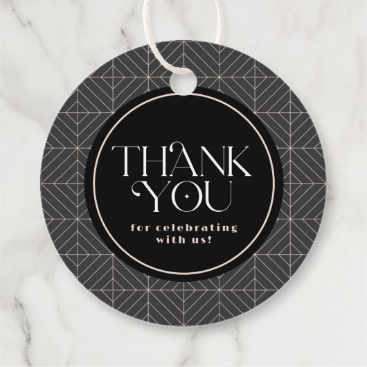 Retro Vinyl Record Roze Afstuderen Bedankjes Labels (Achterkant)