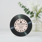 Retro Vinyl Record Roze Afstuderen Foto Kaart (Staand voorkant)