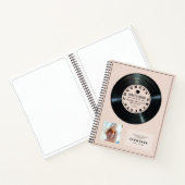 Retro Vinyl Record Roze Afstuderen Gastboek Notitieboek (Binnen)
