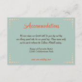 Retro Vinyl Record Sky Blue Huwelijksaccommodatie Informatiekaartje (Voorkant)