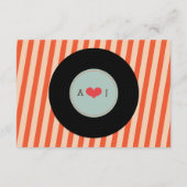 Retro Vinyl Record Sky Blue Huwelijksaccommodatie Informatiekaartje (Achterkant)