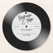 Retro Vinyl Record Song Request Ronde Kartonnen Onderzetter (Voorkant)