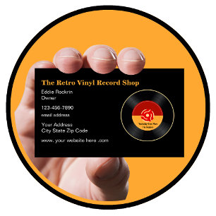 Retro Vinyl Record Store 45 RPM thema Visitekaartje