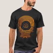 Retro Vinyl Record Sunset Design T-shirt (Voorkant)