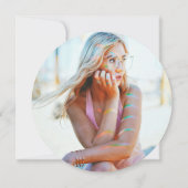 Retro Vinyl Record Tan Afstuderen Foto Kaart (Achterkant)