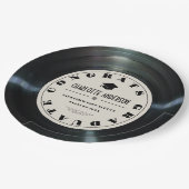 Retro Vinyl Record Tan Afstuderen Papieren Bordje (Gekanteld)