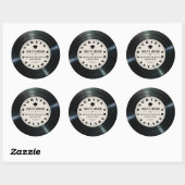 Retro Vinyl Record Tan Afstuderen Ronde Sticker (Vel)