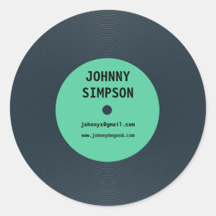  Retro Vinyl Record Tekst Sjabloon Sticker