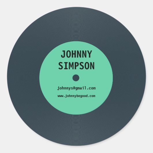 Retro Vinyl Record Tekst Sjabloon Sticker (Voorkant)