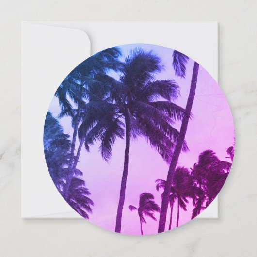 Retro Vinyl Record Tropical Palm Tree Afstuderen Kaart (Achterkant)