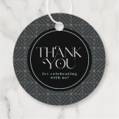 Retro Vinyl Record Turquoise Afstuderen Bedankjes Labels (Achterkant)