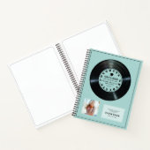 Retro Vinyl Record Turquoise Afstuderen Gastboek Notitieboek (Binnen)