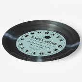 Retro Vinyl Record Turquoise Afstuderen Papieren Bordje (Gekanteld)