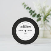Retro Vinyl Record Unieke Kerst Feestdagenkaart (Staand voorkant)