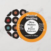  Retro Vinyl Record Unieke Musical Wedding Kaart (Voorkant / Achterkant)