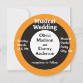 Retro Vinyl Record Unieke Musical Wedding Kaart (Voorkant)