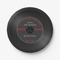 Retro Vinyl Record Verjaardagsfeestje Papier Borde