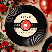 Retro Vinyl Record Verjaardagspapier Bord