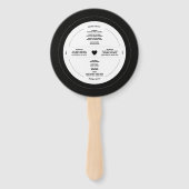 Retro Vinyl Record Weddenprogramma Handwaaier (Achterkant)