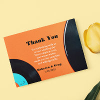 Retro Vinyl Record Weddenschap Foto bedankt
