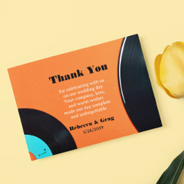 Retro Vinyl Record Weddenschap Foto bedankt